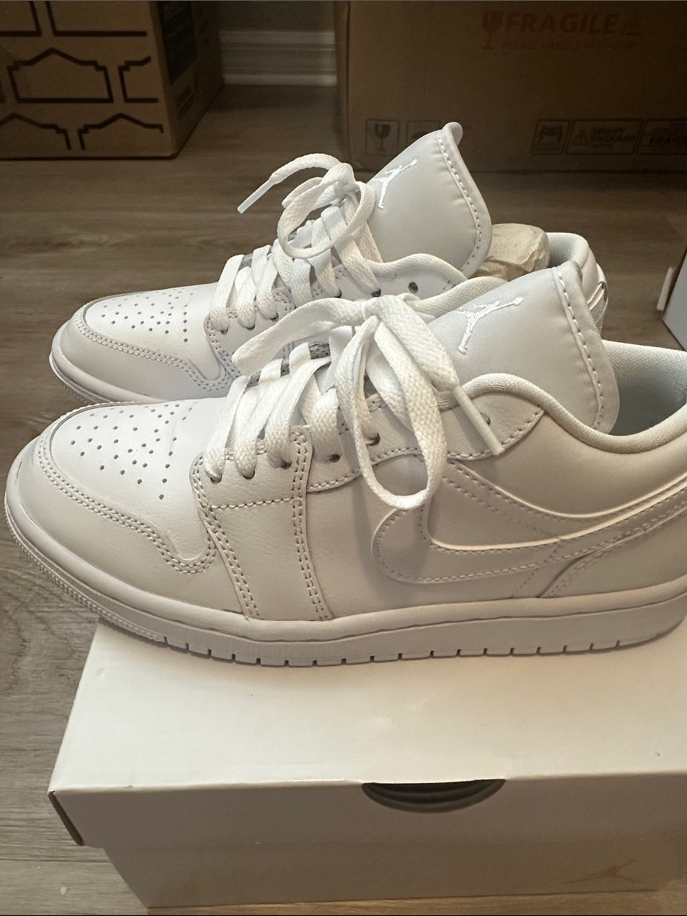 Nike Air Jordan women’s White Leather Sneakers - Picture 2 of 4
